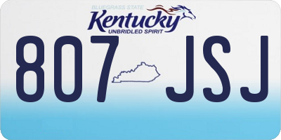 KY license plate 807JSJ