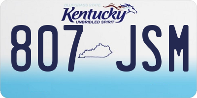 KY license plate 807JSM