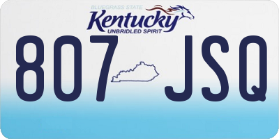 KY license plate 807JSQ