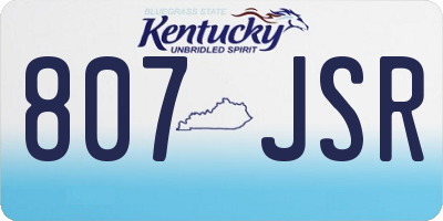 KY license plate 807JSR