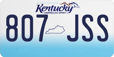 KY license plate 807JSS