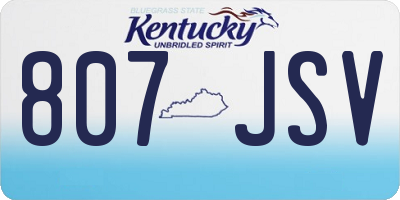 KY license plate 807JSV