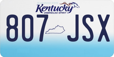 KY license plate 807JSX