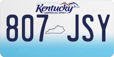 KY license plate 807JSY