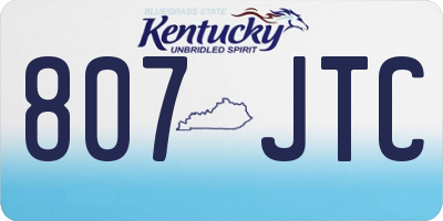 KY license plate 807JTC
