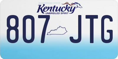 KY license plate 807JTG