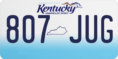 KY license plate 807JUG