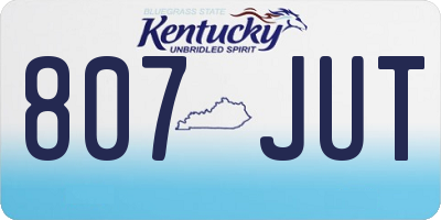 KY license plate 807JUT