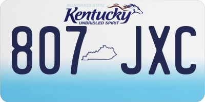 KY license plate 807JXC