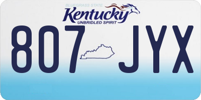 KY license plate 807JYX