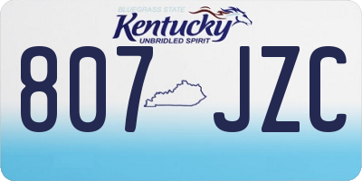 KY license plate 807JZC