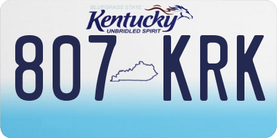 KY license plate 807KRK