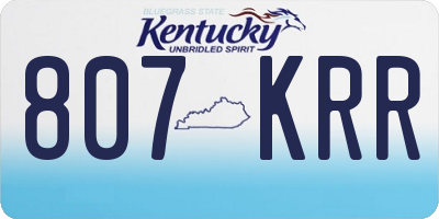 KY license plate 807KRR