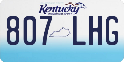KY license plate 807LHG