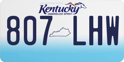 KY license plate 807LHW