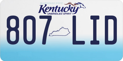 KY license plate 807LID