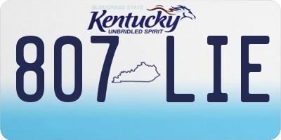 KY license plate 807LIE