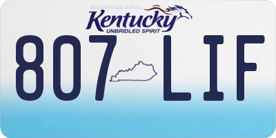 KY license plate 807LIF