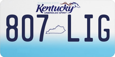 KY license plate 807LIG