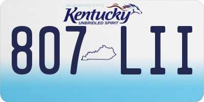 KY license plate 807LII
