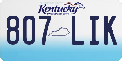 KY license plate 807LIK