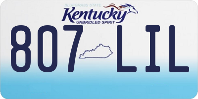 KY license plate 807LIL