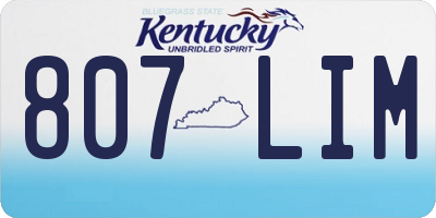 KY license plate 807LIM