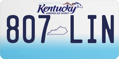 KY license plate 807LIN