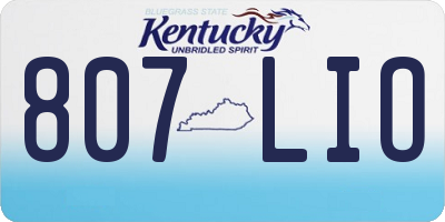 KY license plate 807LIO