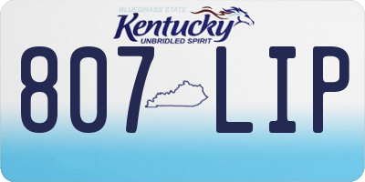 KY license plate 807LIP