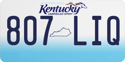KY license plate 807LIQ