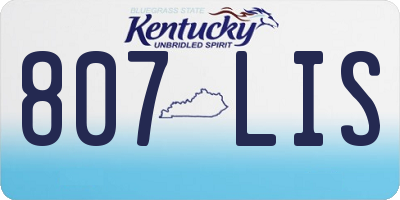 KY license plate 807LIS