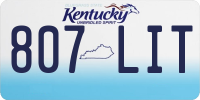 KY license plate 807LIT