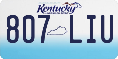 KY license plate 807LIU
