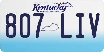 KY license plate 807LIV