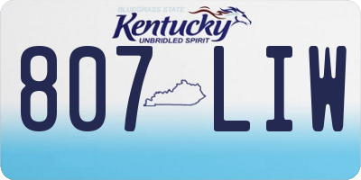 KY license plate 807LIW