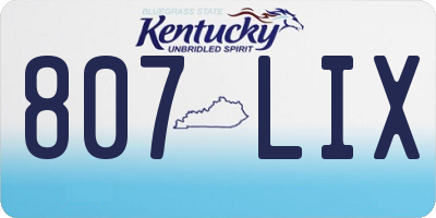 KY license plate 807LIX