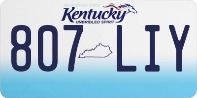 KY license plate 807LIY