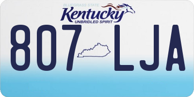 KY license plate 807LJA