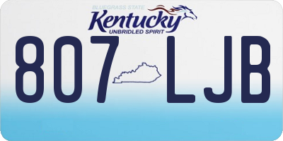 KY license plate 807LJB
