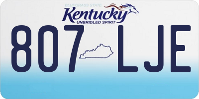 KY license plate 807LJE