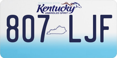 KY license plate 807LJF