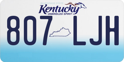 KY license plate 807LJH