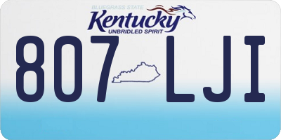 KY license plate 807LJI