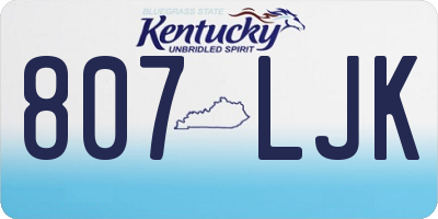 KY license plate 807LJK