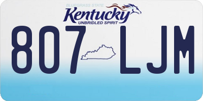 KY license plate 807LJM