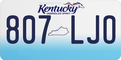 KY license plate 807LJO