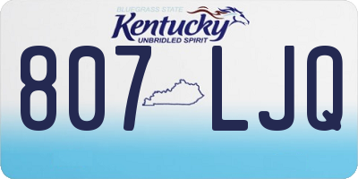 KY license plate 807LJQ
