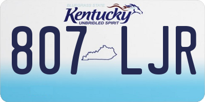 KY license plate 807LJR