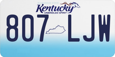 KY license plate 807LJW